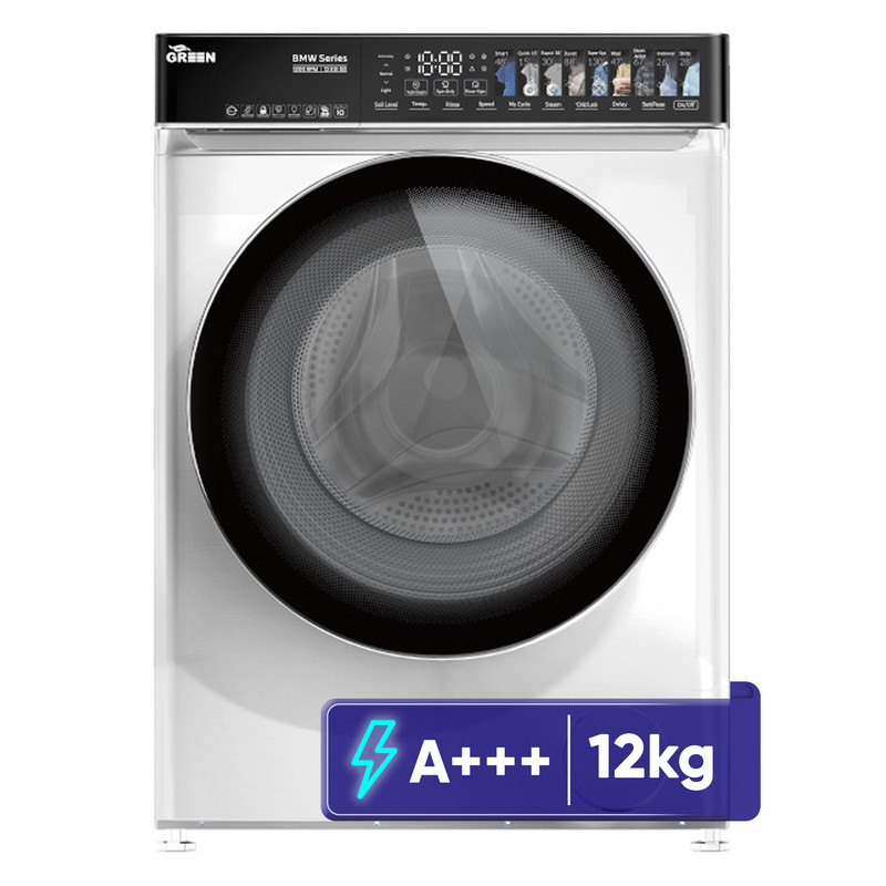 ماشین لباسشویی 12 کیلوگرم اتوماتیک گرین مدل GWM120DD1200BMW-W